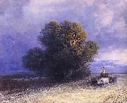 Ox Cart Crossing a Flooded Plain Ivan Aivazovsky